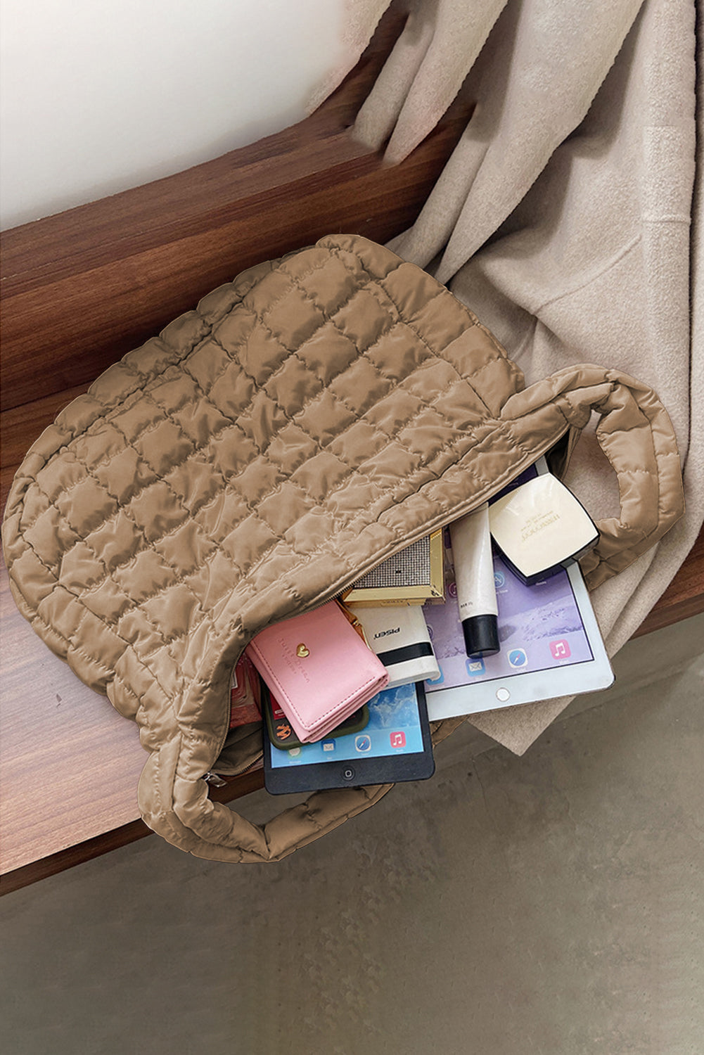 Sac Matelassé Beige Crème