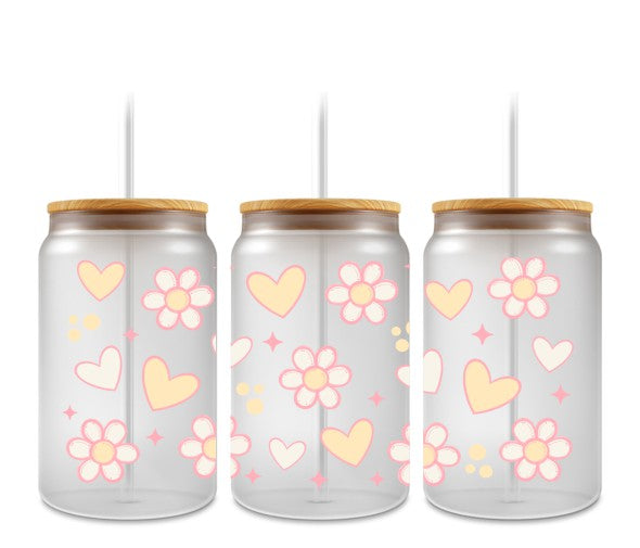 Fleurs et cœurs jaunes