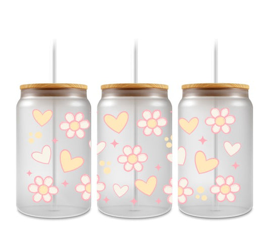 Fleurs et cœurs jaunes