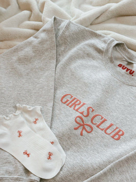 Girls club baby gray